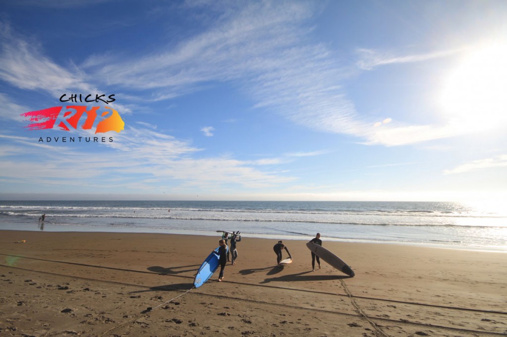 Surf lesson in front of the shop!