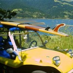 Vintage dune buggy at Bolinas Lagoon