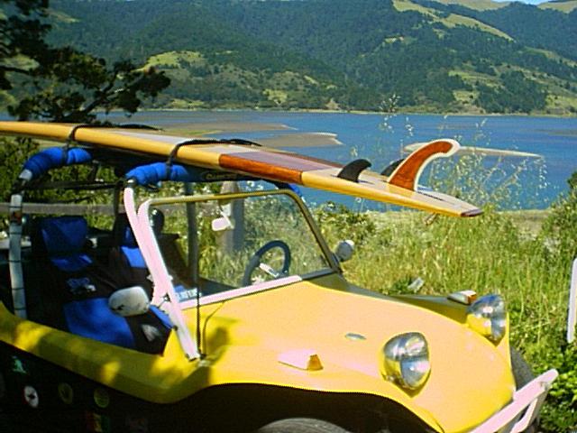 Vintage dune buggy at Bolinas Lagoon